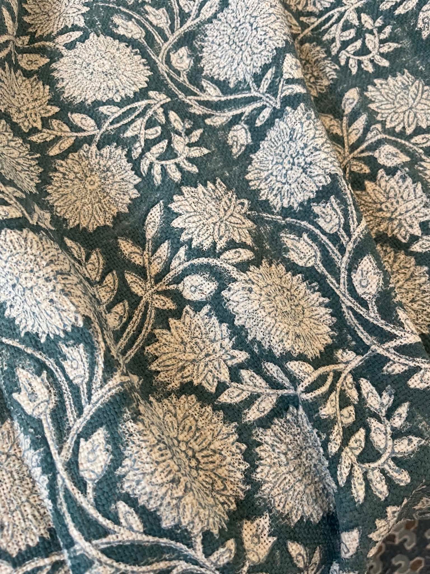 EMILY Hand Block Printed Throw - Blue