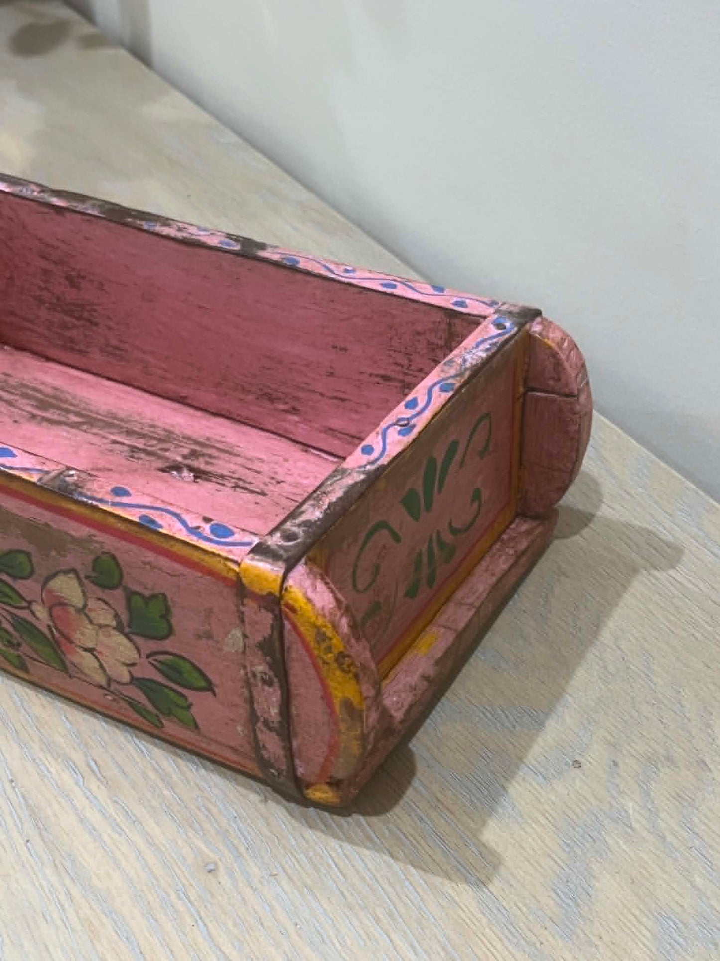 Salvaged Hand Painted Indian Brick Mould - Pink
