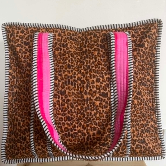 Leopard Screen Print Tote Bag
