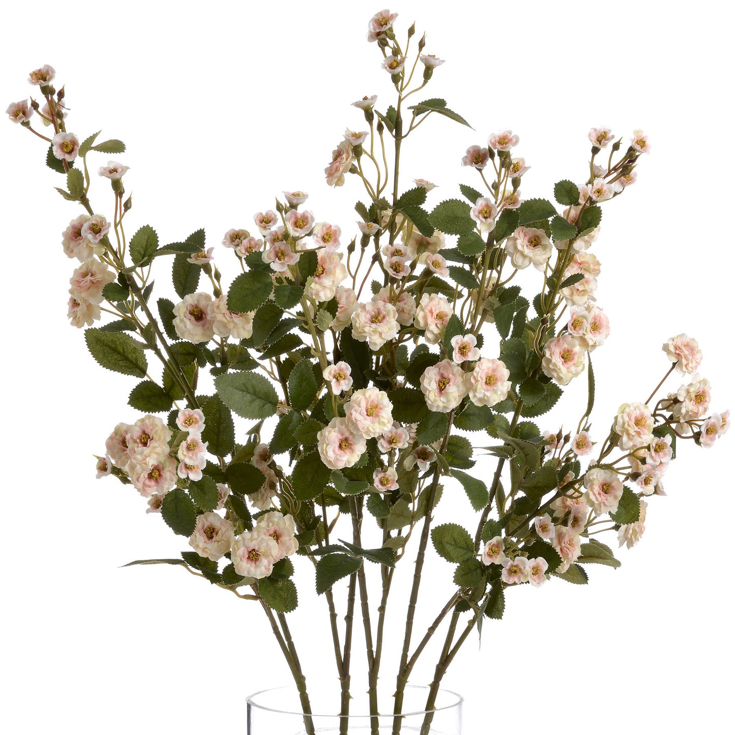 Faux Cream Wild Meadow Rose Stem (Set of 4)