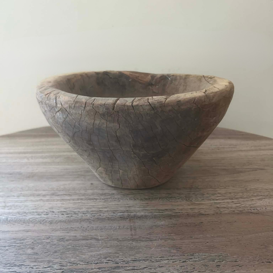 Antique Hand Carved Wooden Bowl