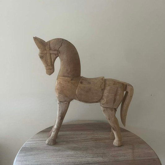 Antique Hand Carved Wooden Horse