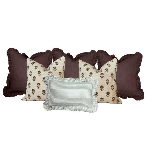 Large Deep Plum & Lara Cushion Combination