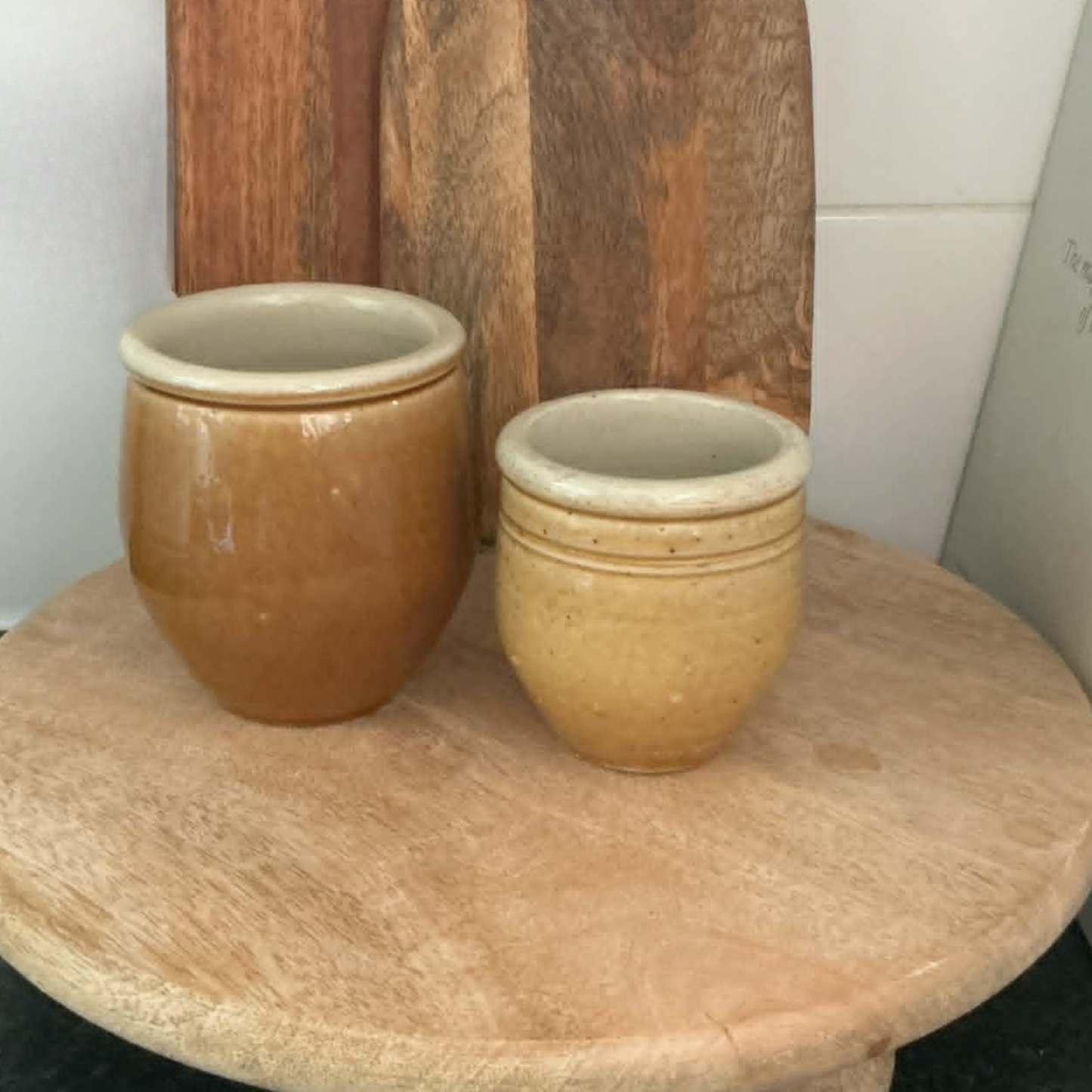 Small Salvaged Ceramic Pot (Set of 2)