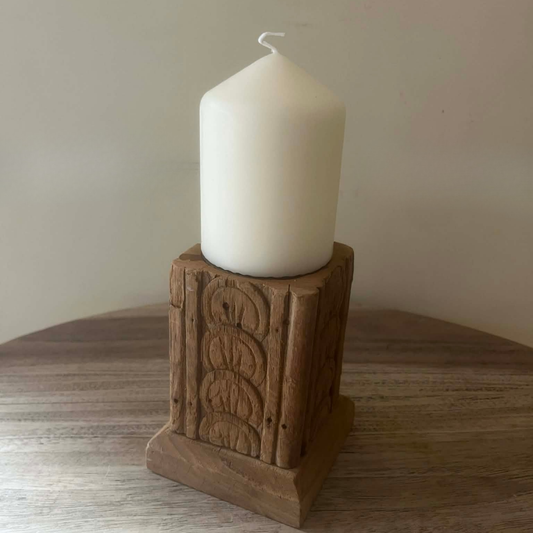 Antique Indian Pillar Candle Holder