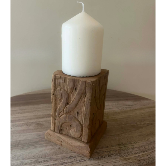 Antique Indian Pillar Candle Holder