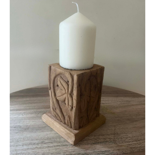 Antique Indian Pillar Candle Holder