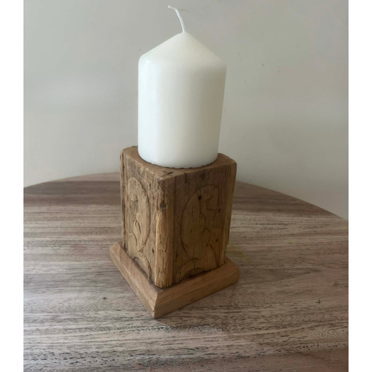 Antique Indian Pillar Candle Holder