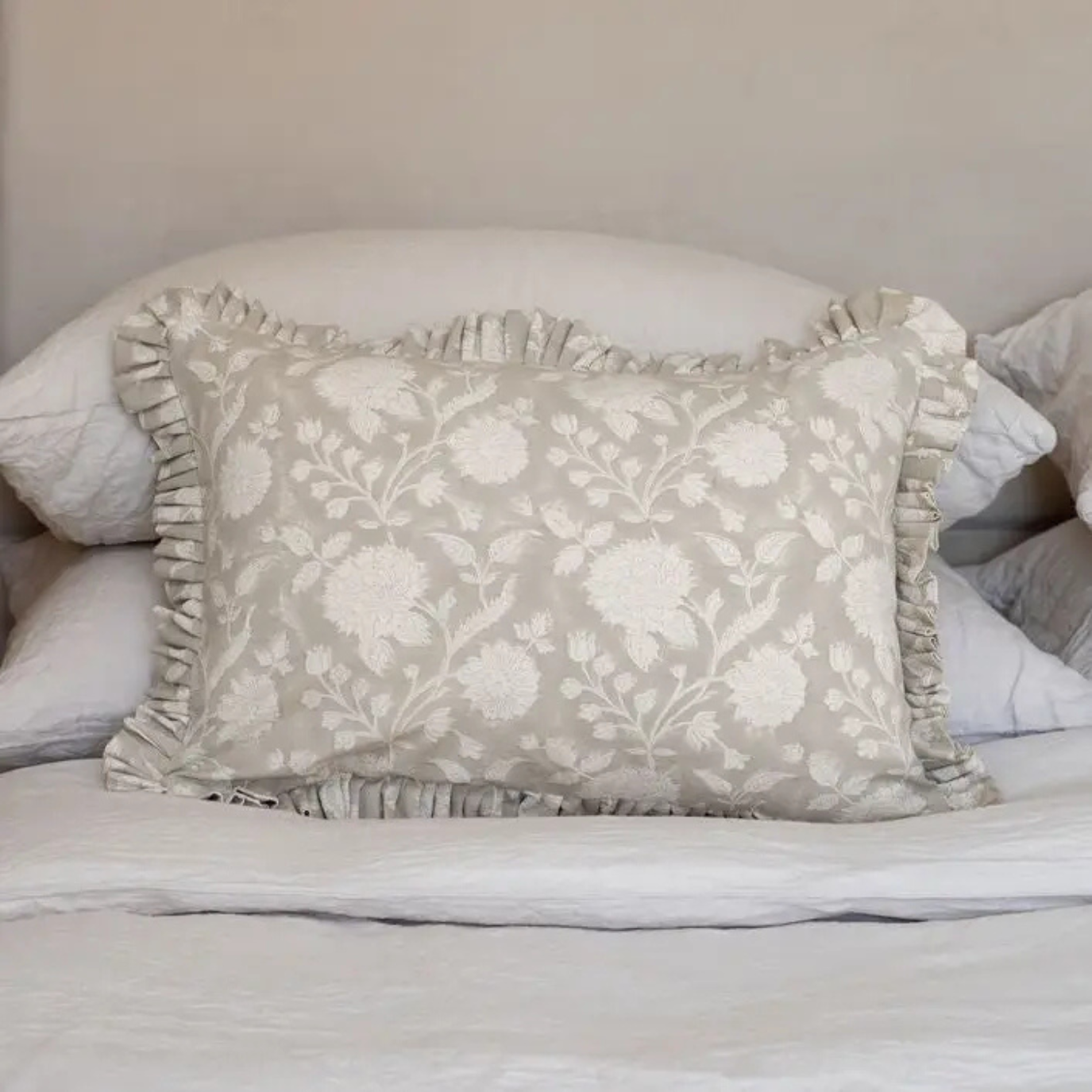 Emma Hand Block Printed Bolster Cushion