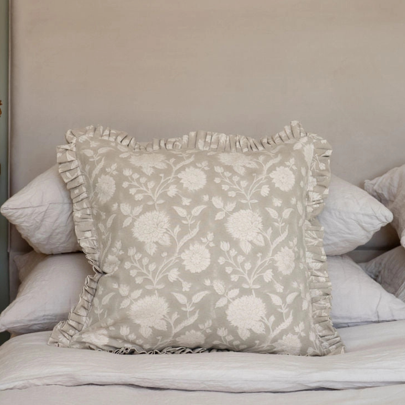 Emma Hand Block Printed Cushion