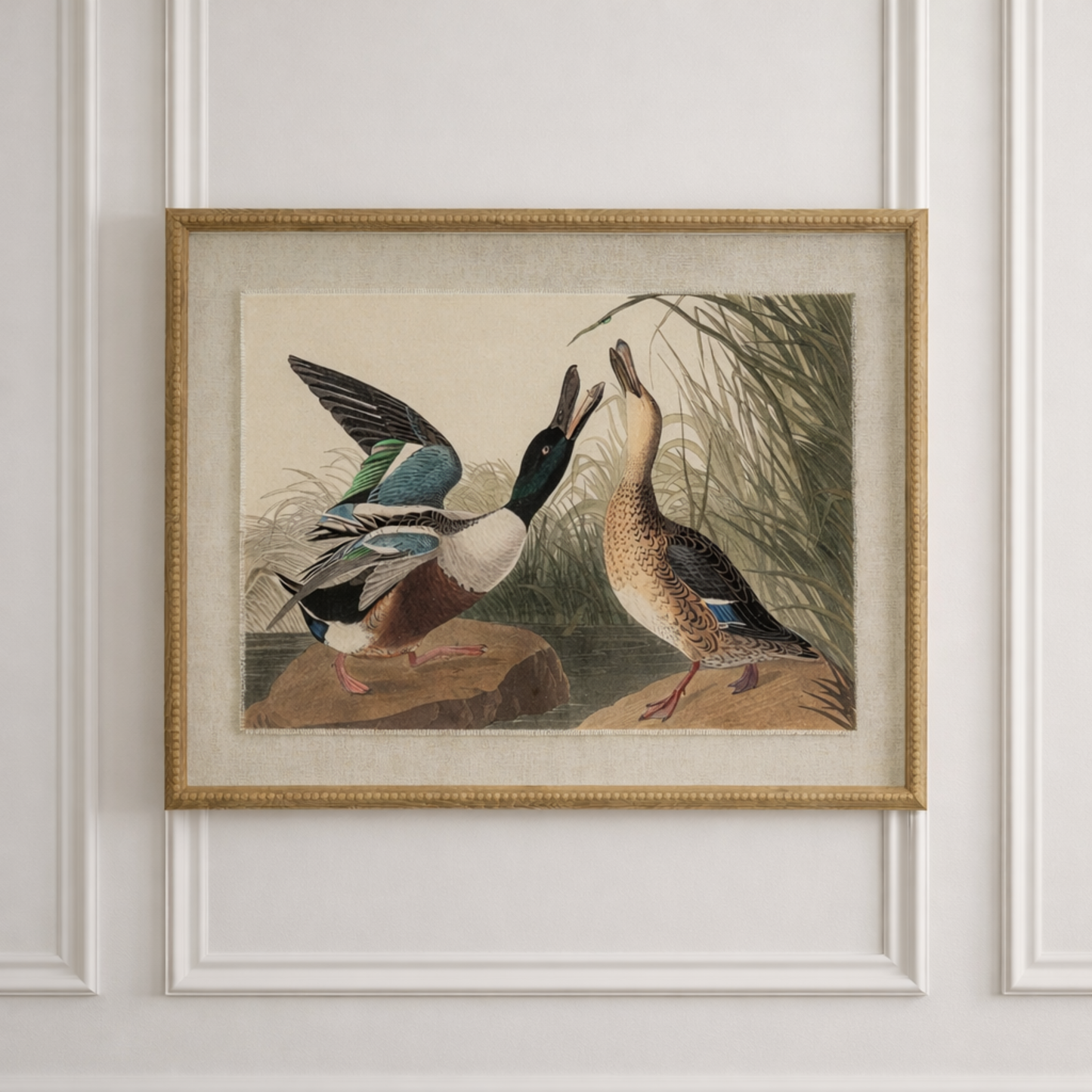 Vintage Ducks on Linen