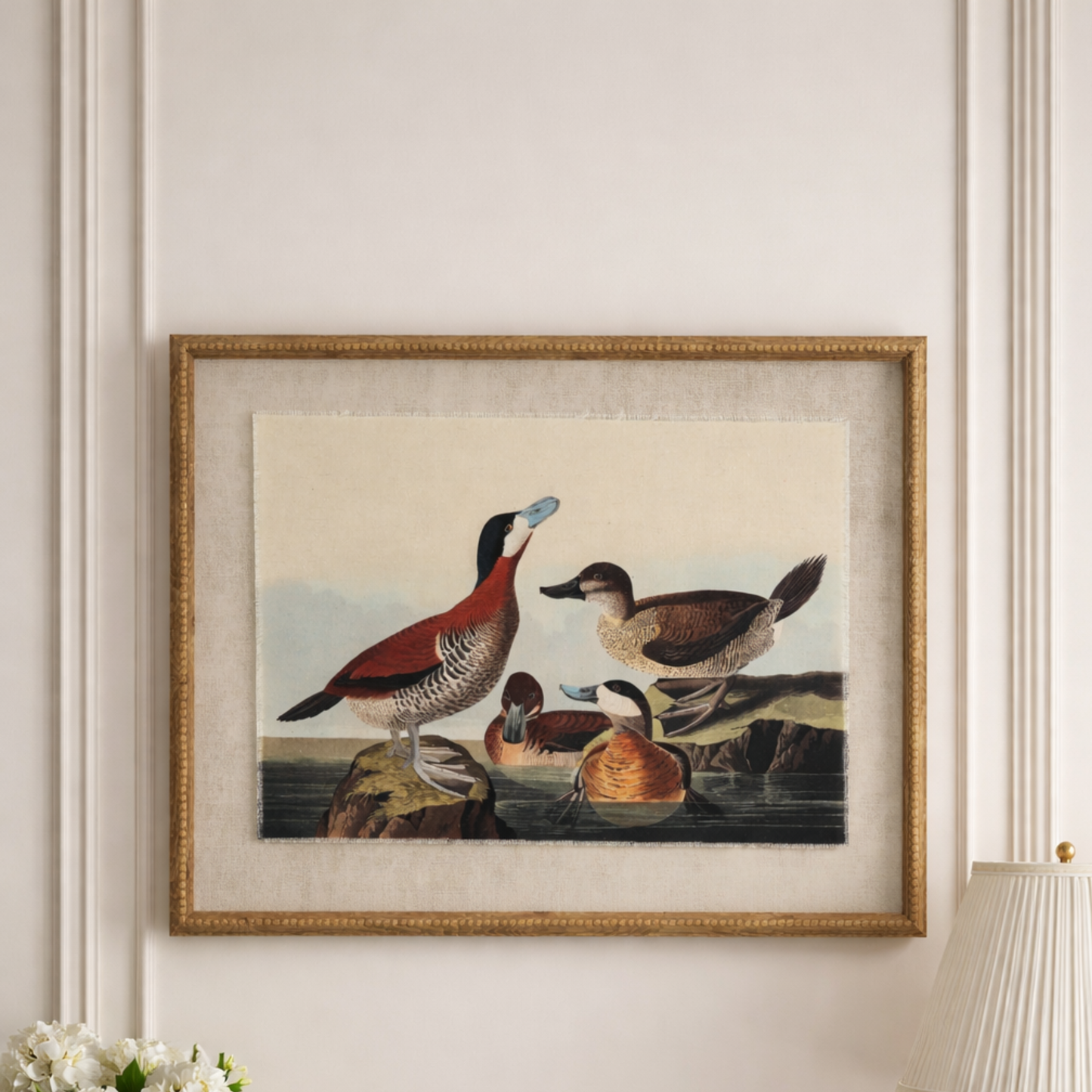 Vintage Ducks on Linen