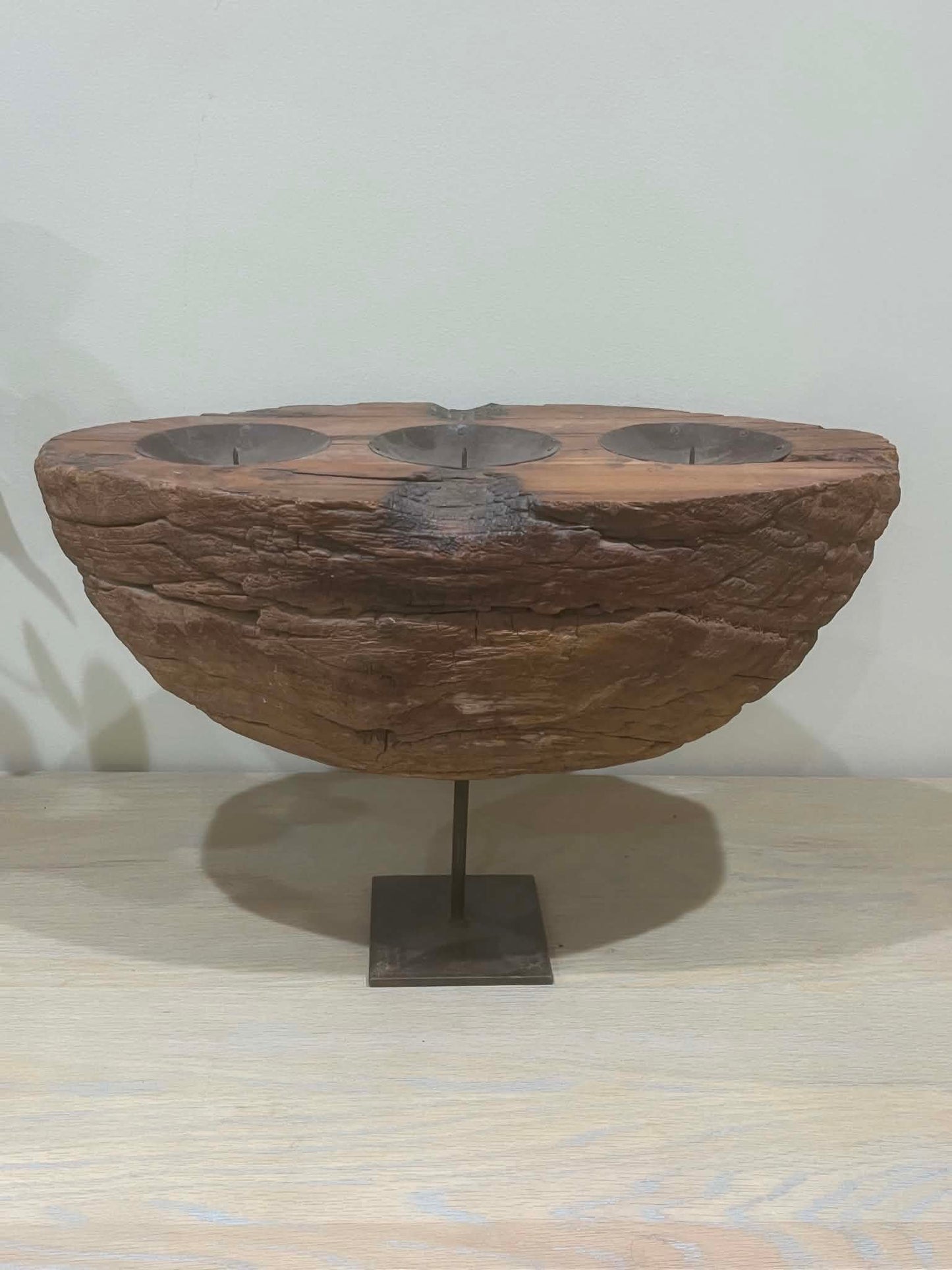 Salvaged Rustic Wooden Candle Holder