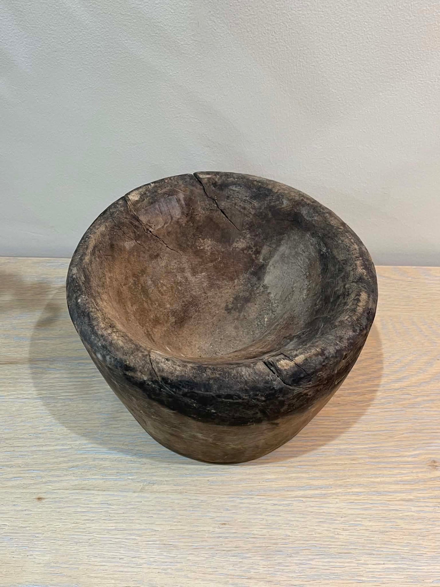 Salvaged Hand Carved Wooden Bowl (B)