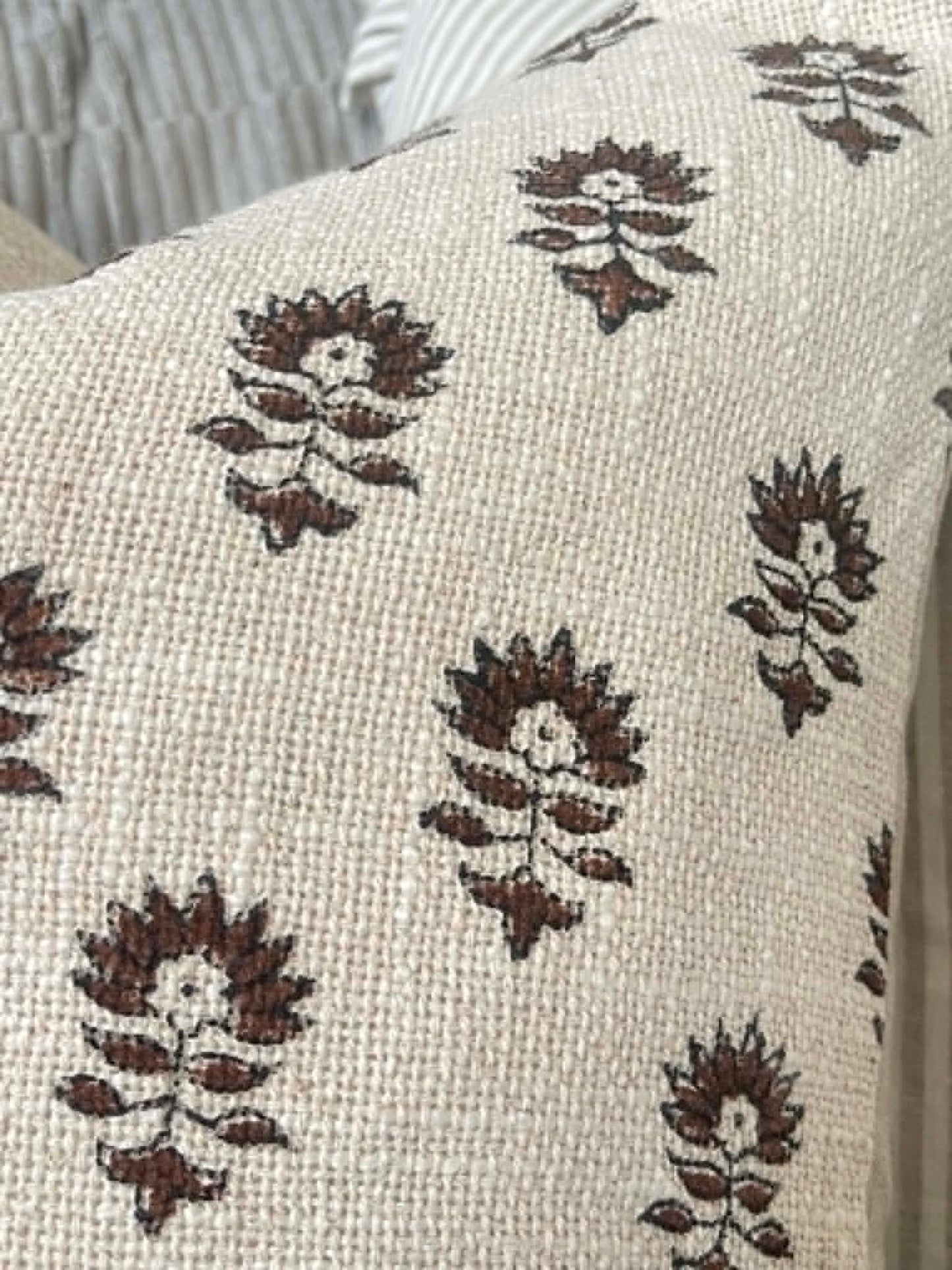 Lara Hand Block Printed Cushion Cover