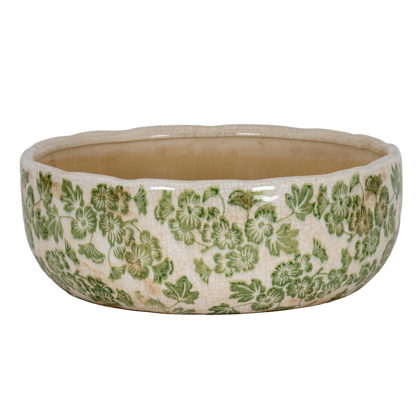 Green Clover Bowl with Crackle Glaze