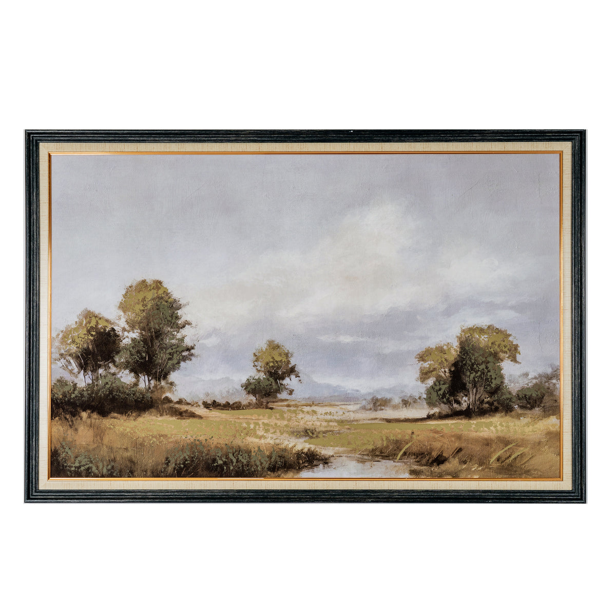 English Landscape Hand Painted Framed Canvas