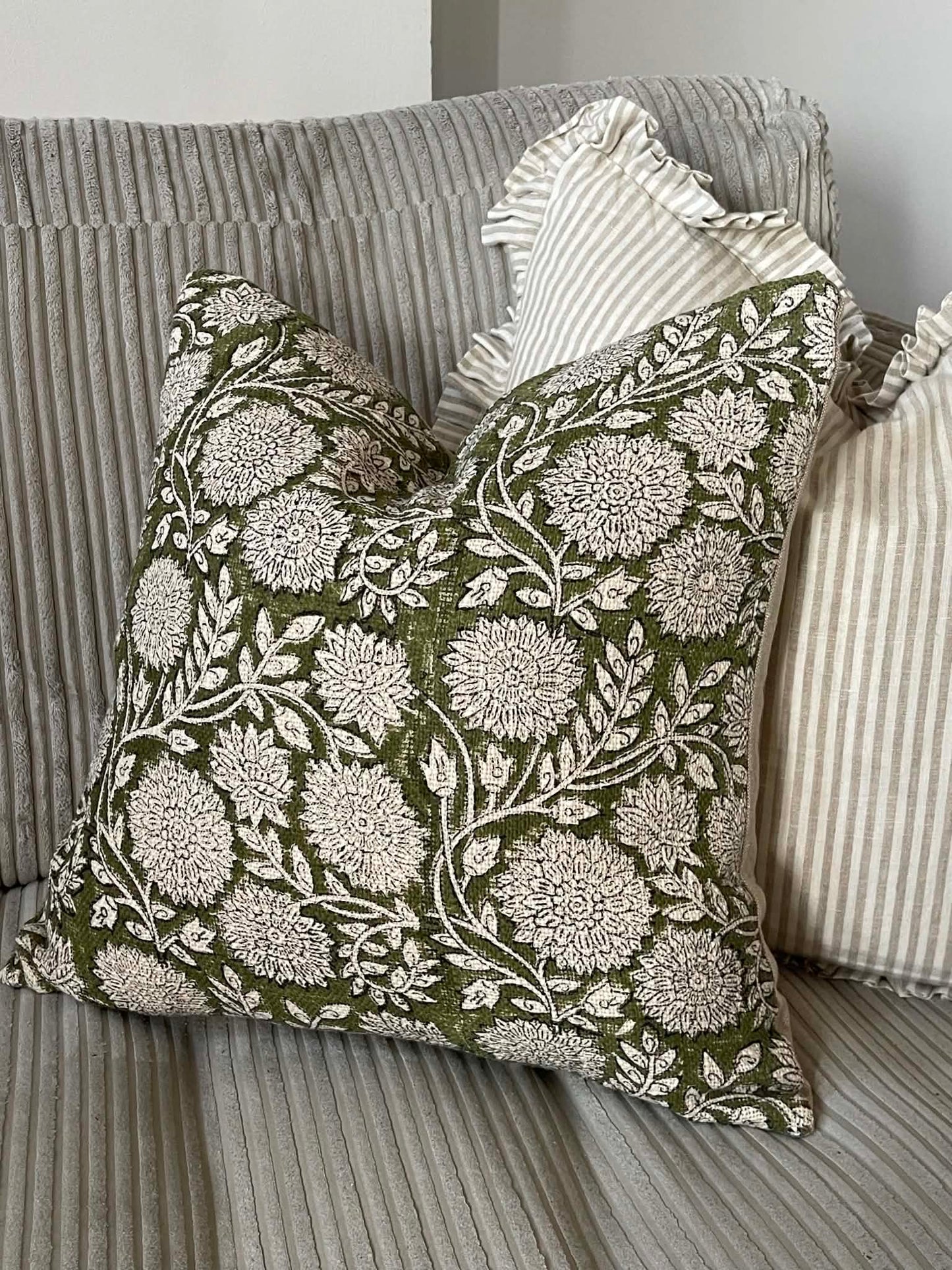 Emily Hand Block Printed Cushion Cover