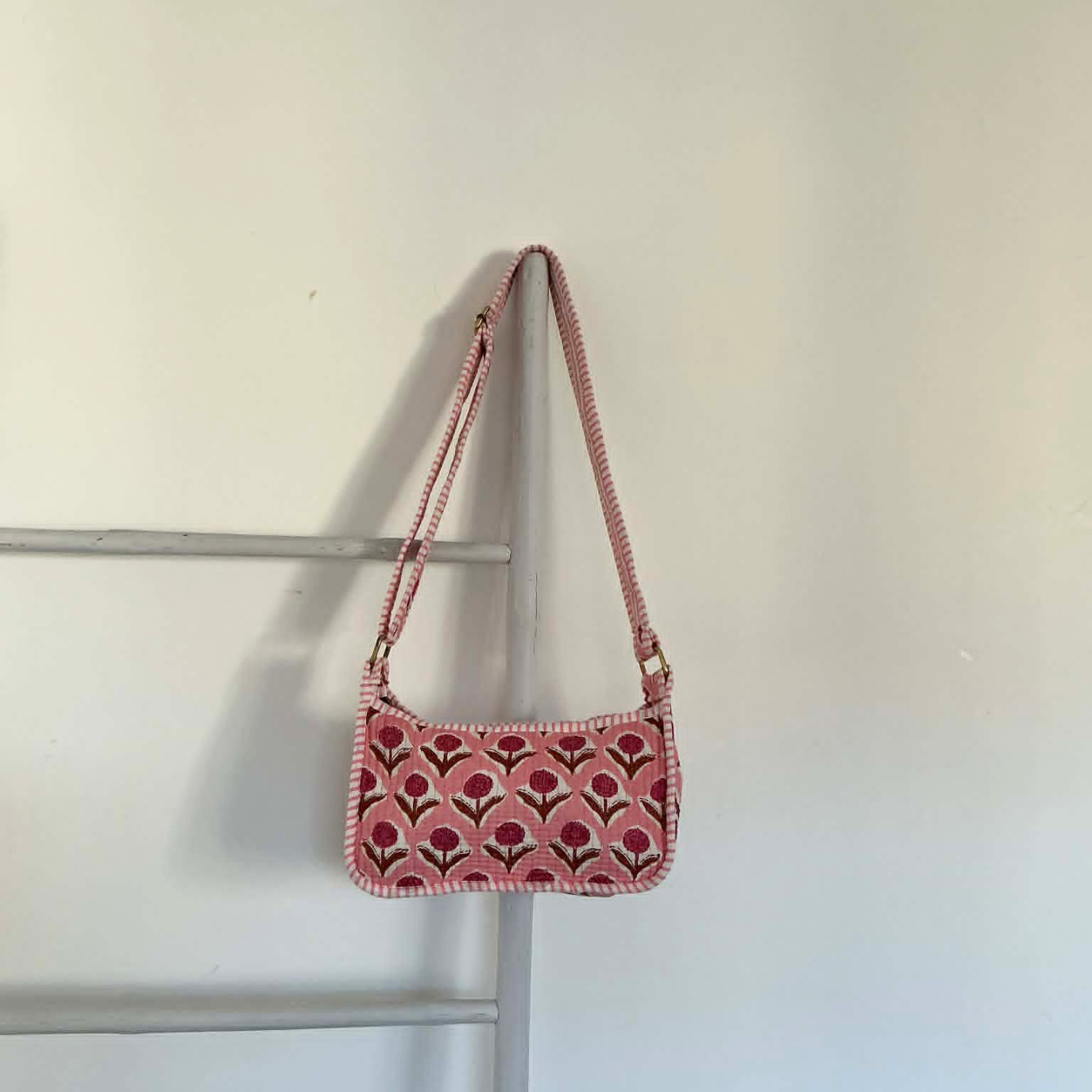 Pink Floral Mini Shoulder Tote Bag