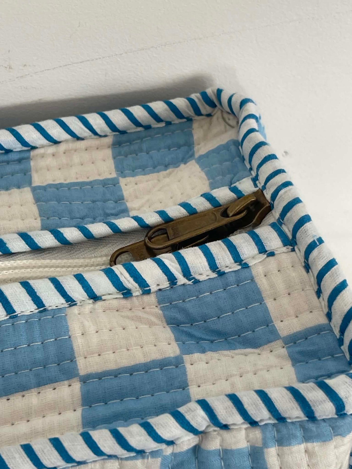 Blue Check Tote Bag