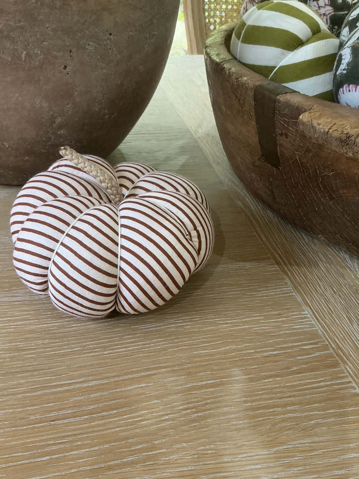 Handmade Chocolate Brown Stripe Pumpkin