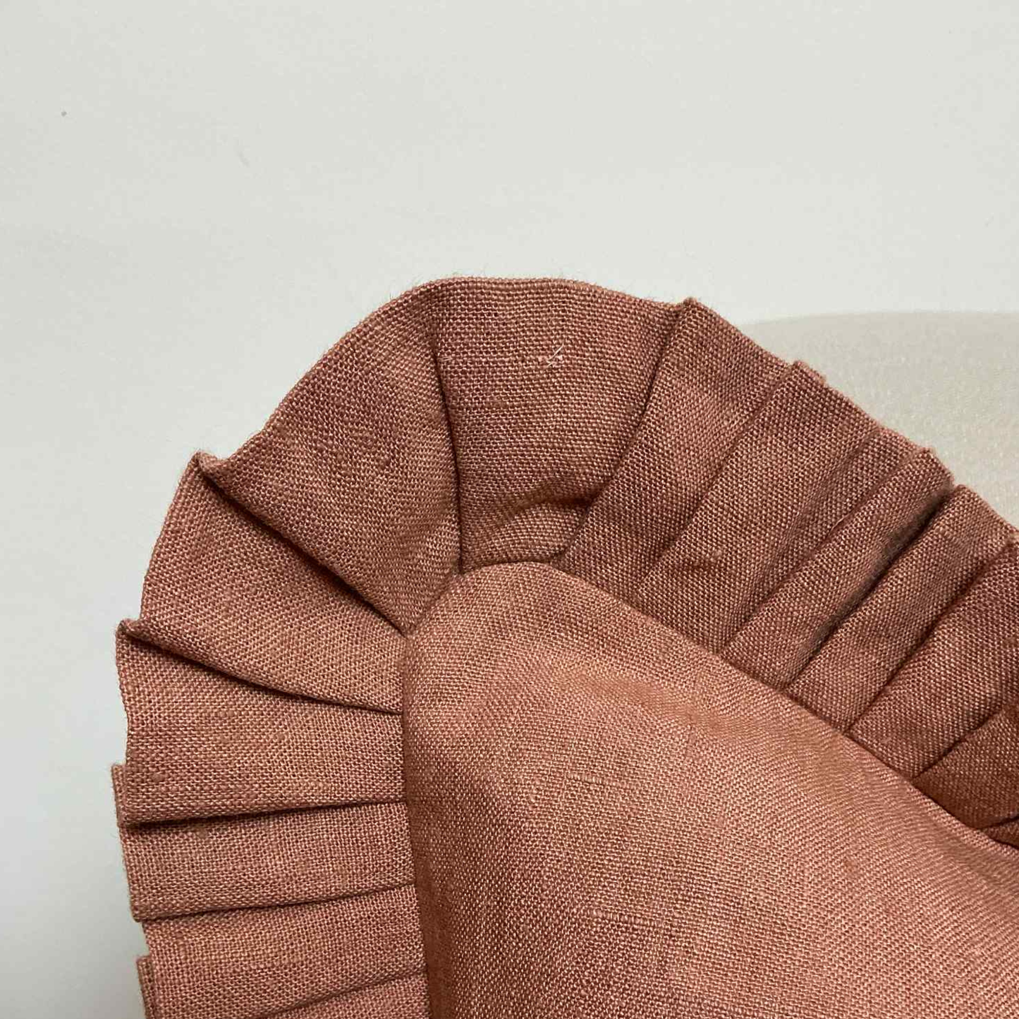 Terracotta Cushion with Frill - 100% Linen
