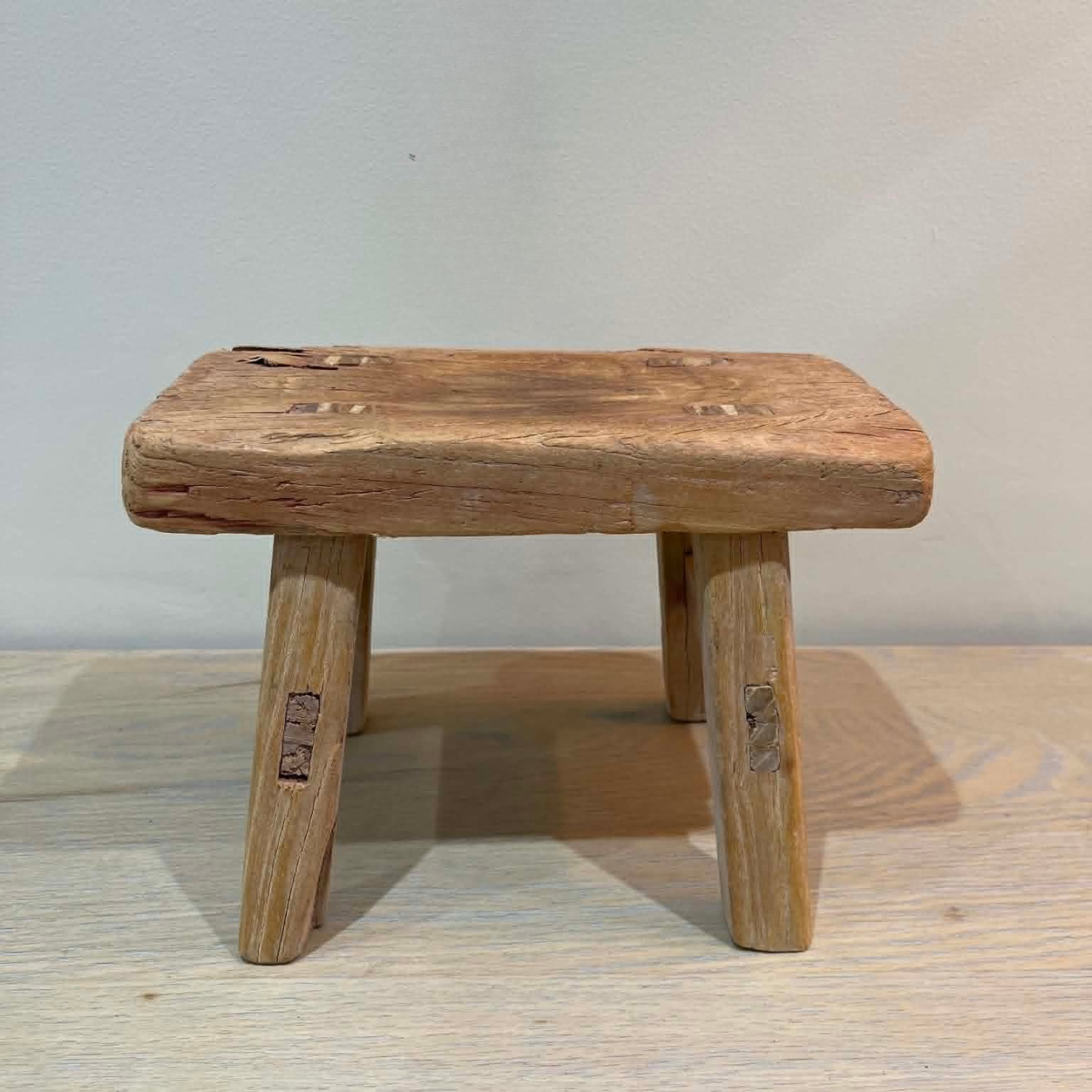 Salvaged Rustic Wooden Display Stool