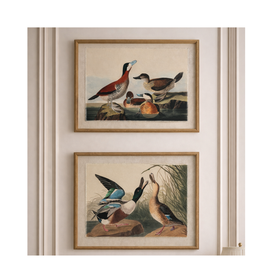 Vintage Ducks on Linen