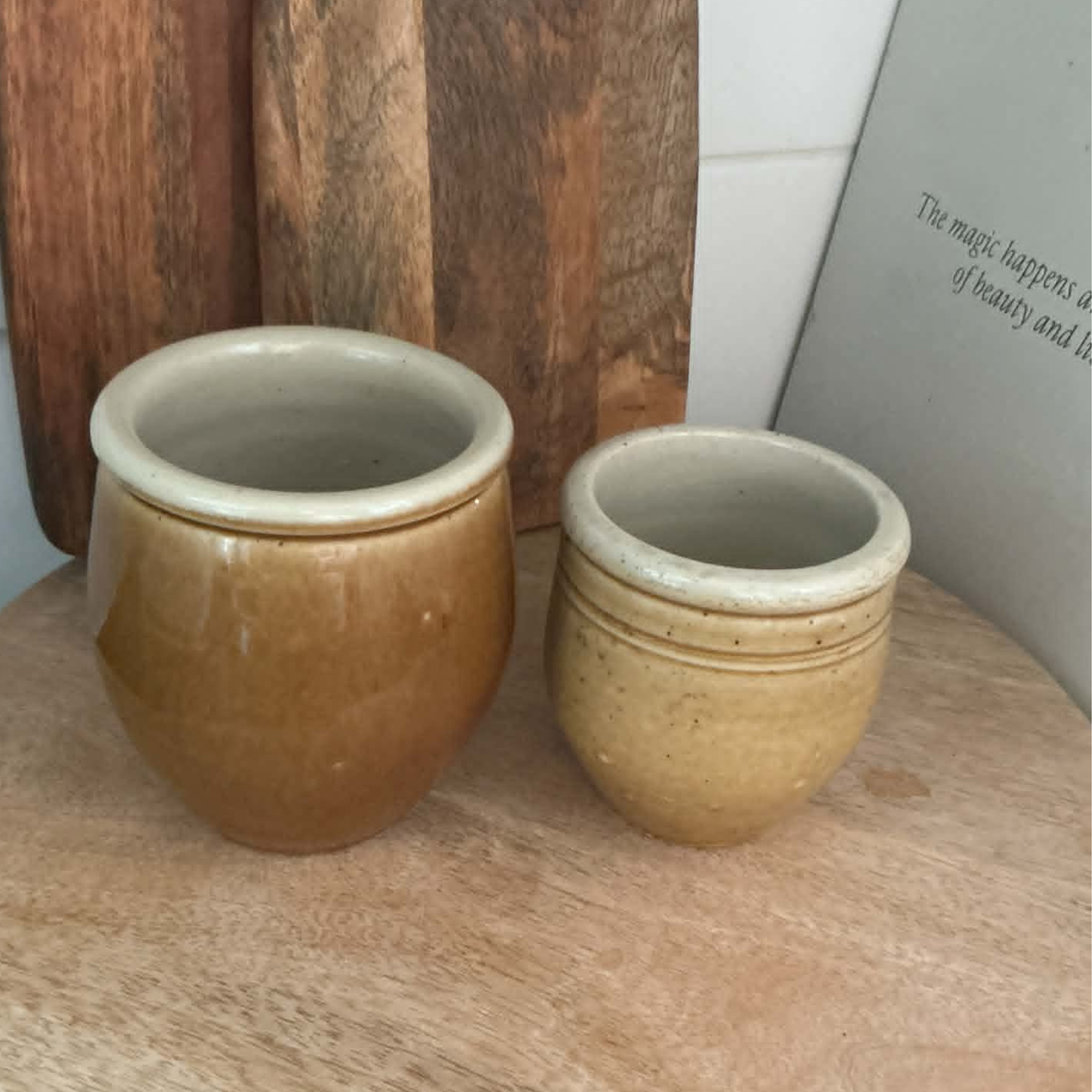 Small Salvaged Ceramic Pot (Set of 2)