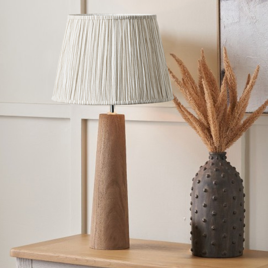 Esha Natural Conical Wood Table Lamp