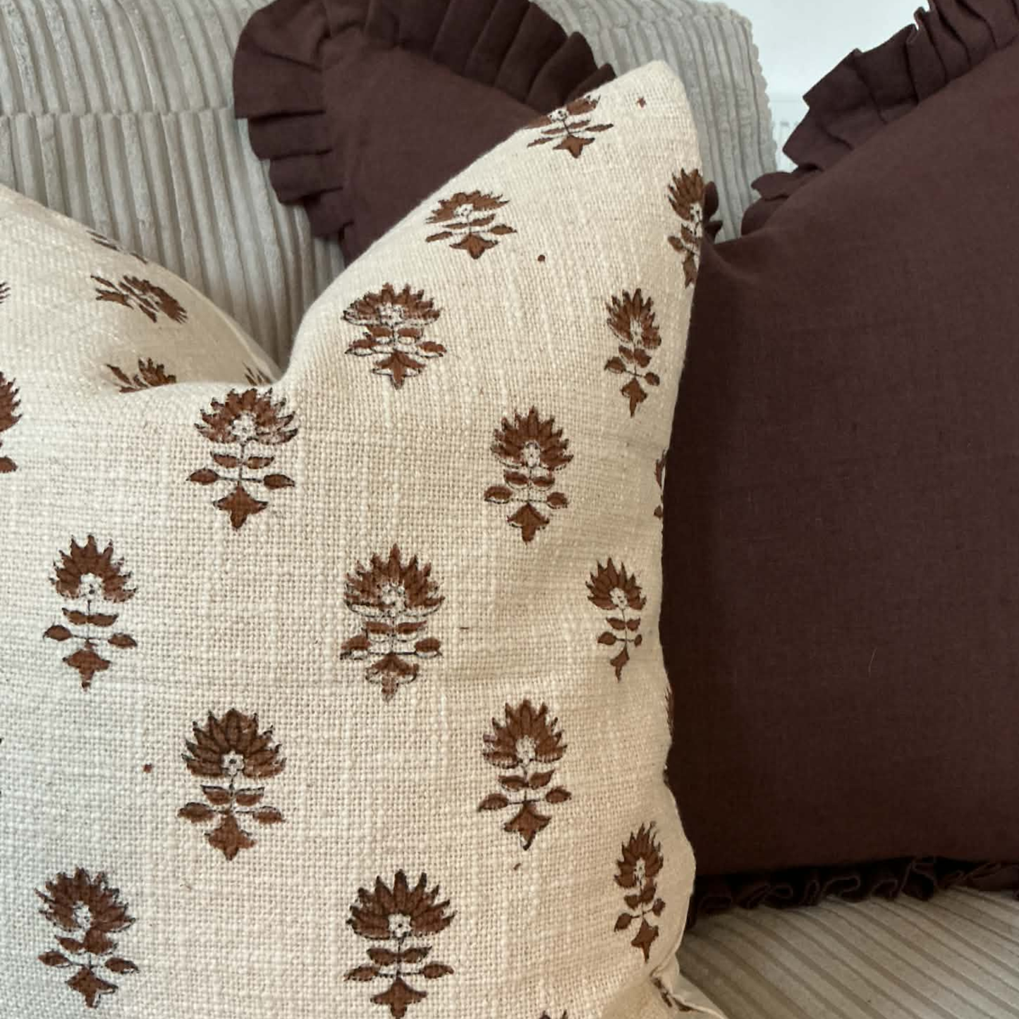 Lara Hand Block Printed Cushion