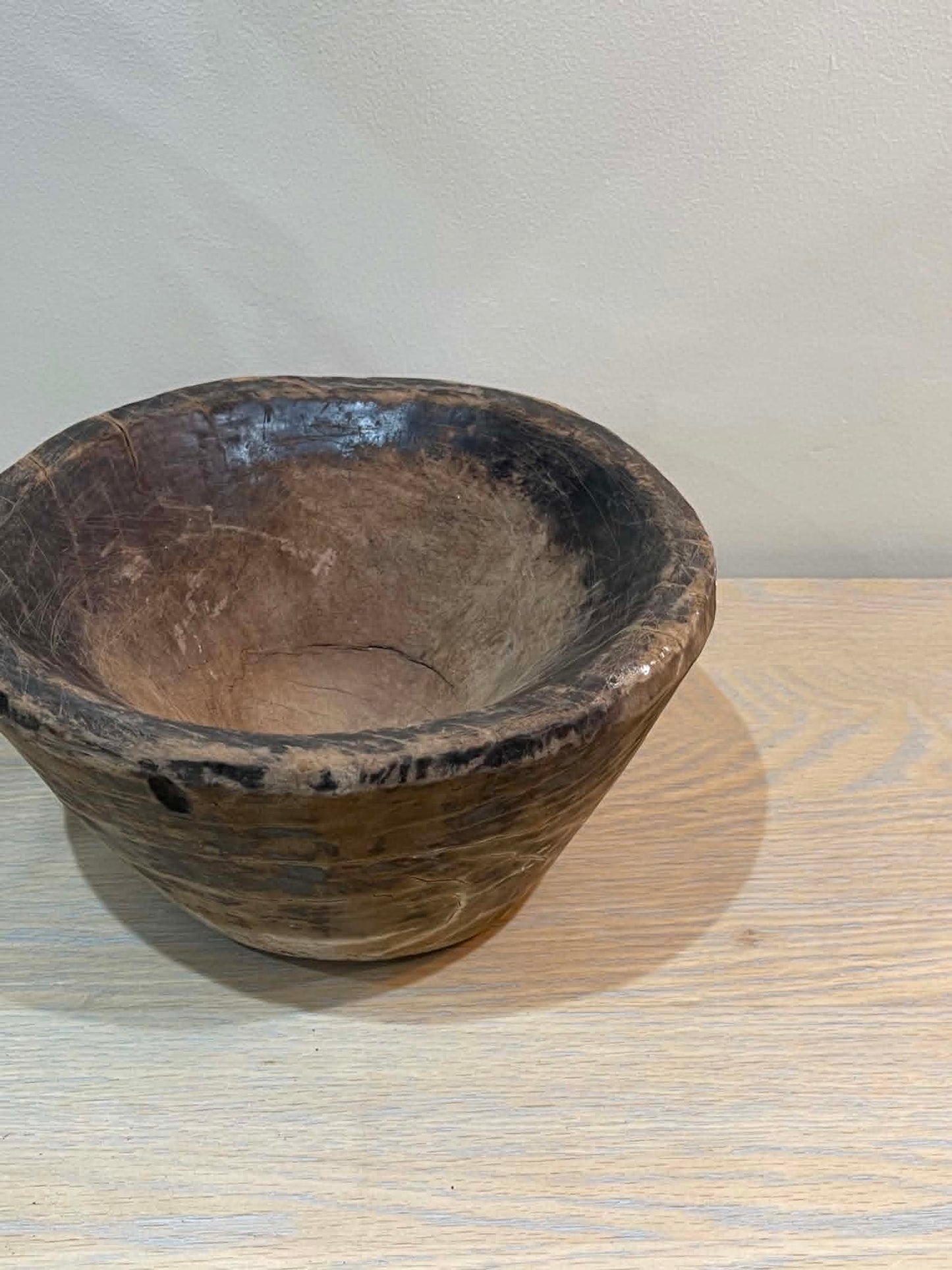 Salvaged Hand Carved Wooden Bowl (K)