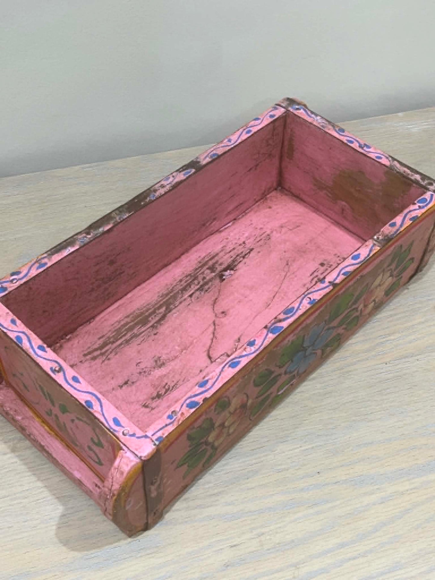 Salvaged Hand Painted Indian Brick Mould - Pink