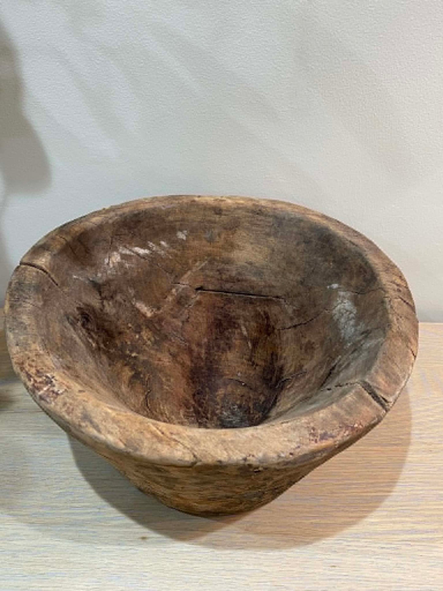 Salvaged Hand Carved Wooden Bowl (D)