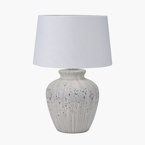 Kalli White and Grey Flecked Ceramic Table Lamp