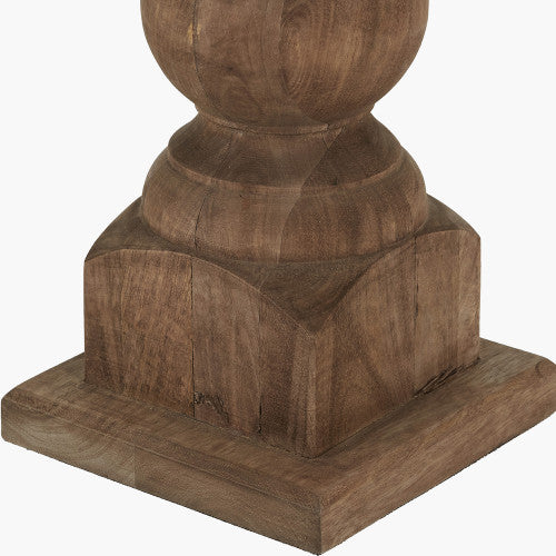 KAVYA Antique Brown Turned Wood Table Lamp Base
