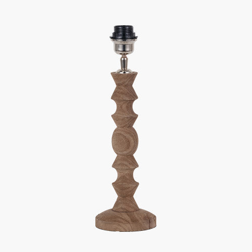 AYRA Natural Turned Wood Table Lamp Base