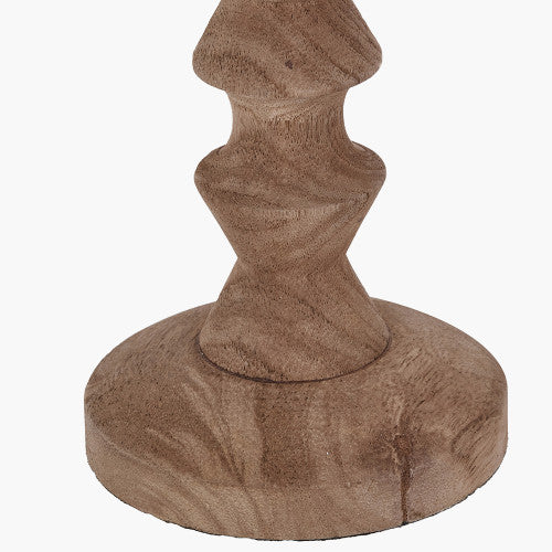AYRA Natural Turned Wood Table Lamp Base