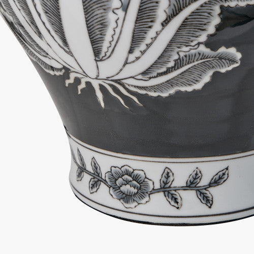 ASTERIA Monochrome Feather Ceramic Urn Table Lamp