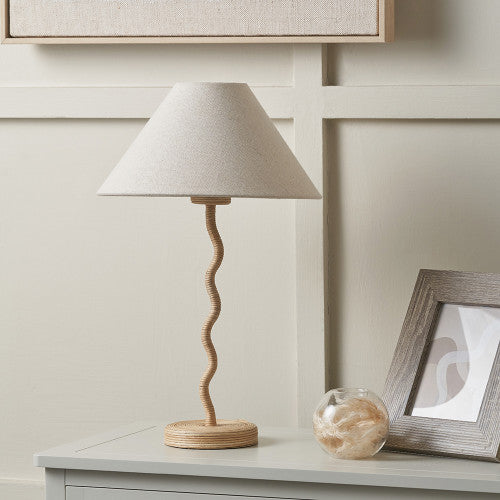 PAULA Rattan Wave Table Lamp