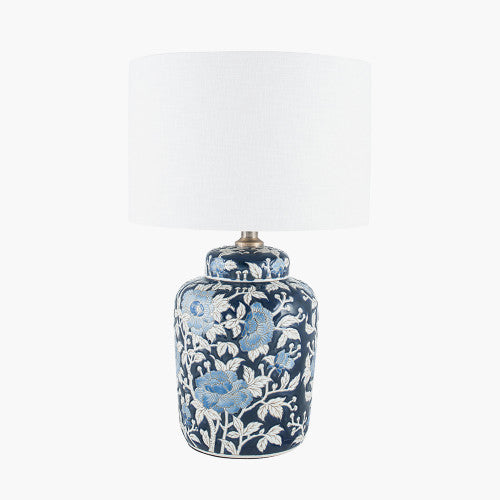 Blue Floral Ceramic Table Lamp