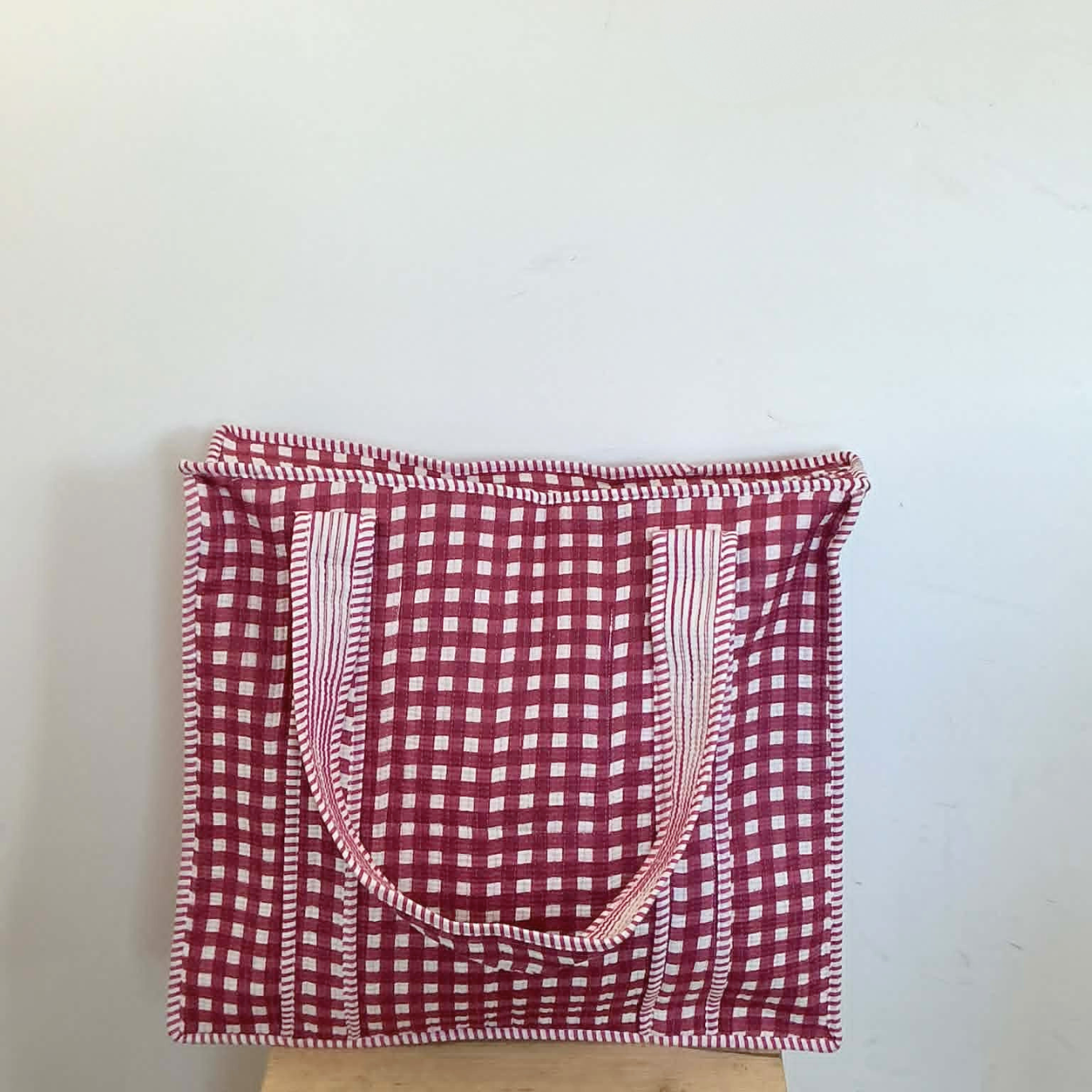 Pink Gingham Tote Bag