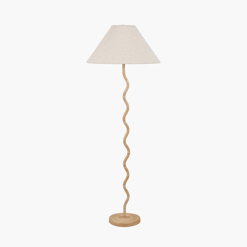 PAULA Rattan Wave Floor Lamp Base