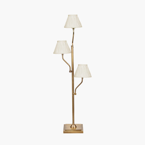 HALLIE Antique Brass Metal Floor Lamp