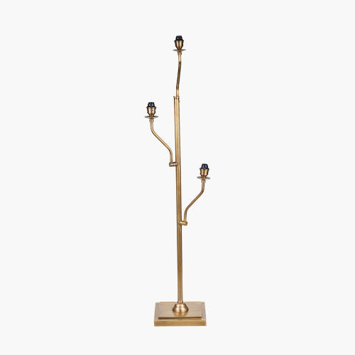 HALLIE Antique Brass Metal Floor Lamp