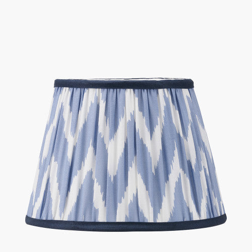Kamilah Blue Chevron Patterned Pleat Tapered Shade