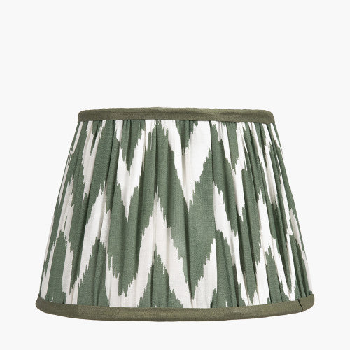 Kamilah Chevron Patterned Pleat Tapered Shade - Dark Sage