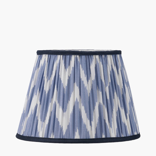 Kamilah Blue Chevron Patterned Pleat Tapered Shade