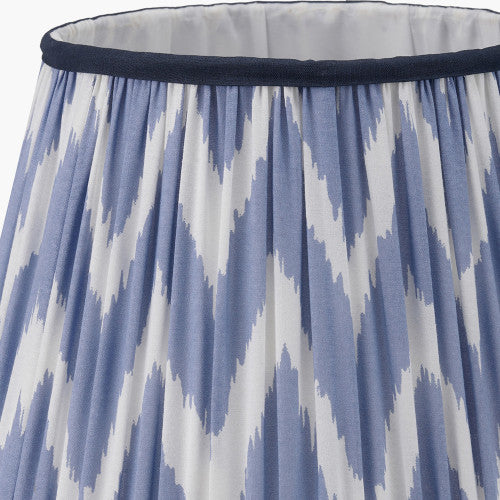Kamilah Blue Chevron Patterned Pleat Tapered Shade