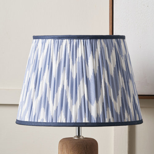 Kamilah Blue Chevron Patterned Pleat Tapered Shade
